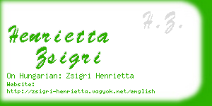 henrietta zsigri business card